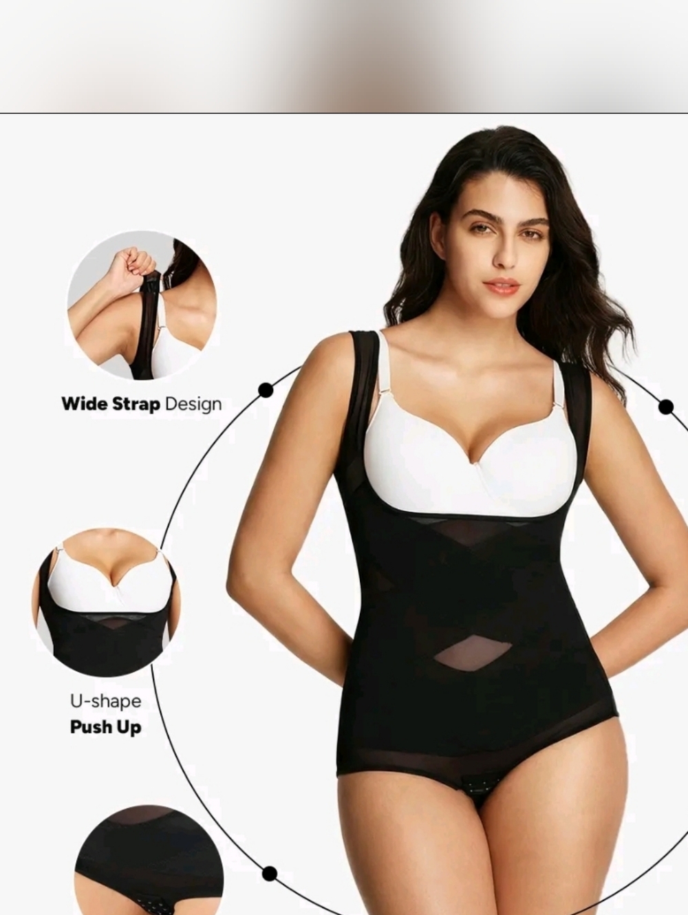Shapewear Bodysuit Tank — Black